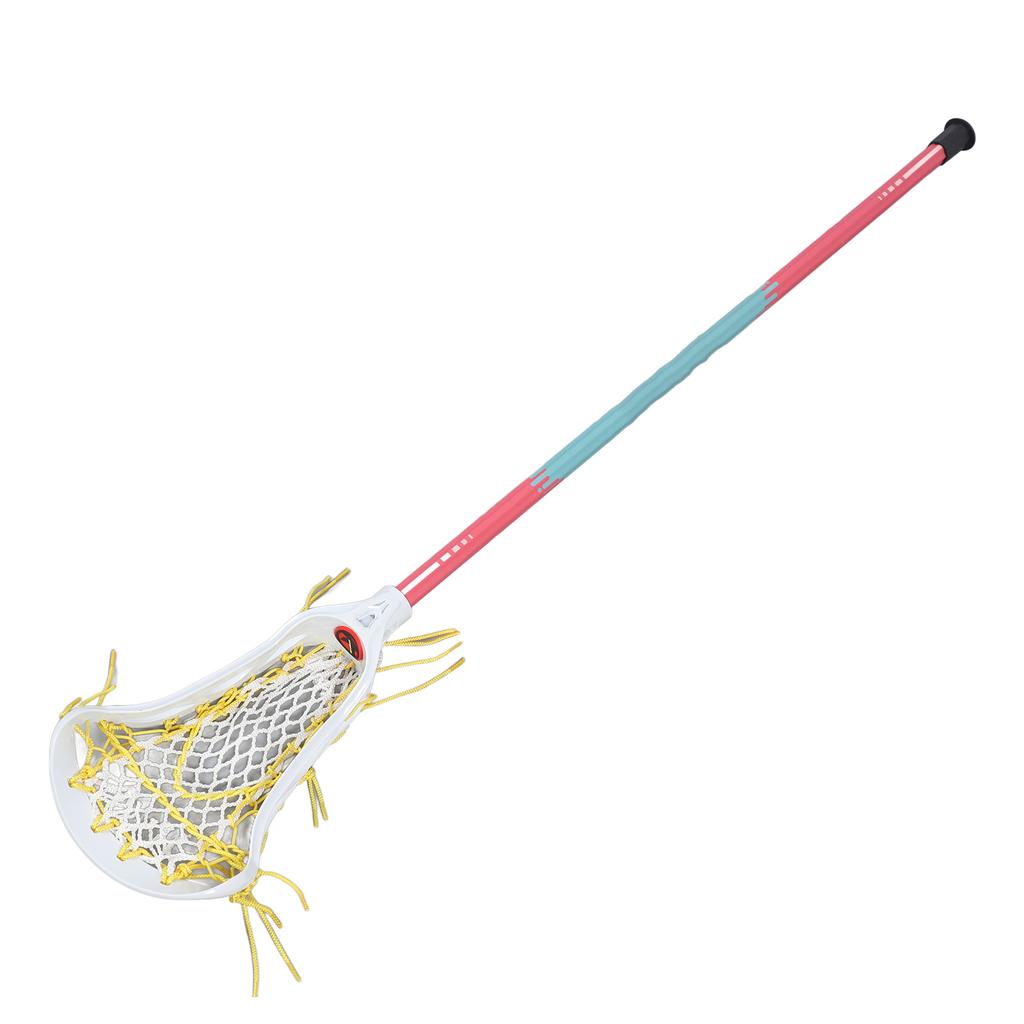 Women's Lacrosse Stick Anti Shedding End Lid Aluminum 32 Inch White Pocket Lacrosse Stick Ball Set for Exercise