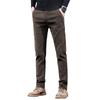 2024 Autumn And Winter New Men'S Plush Thick Casual Chenille Pants Slim Fit Straight Tube Trendy Outerwear Pants