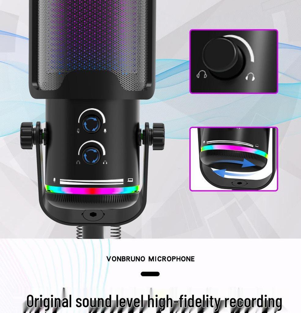 M16 RGB Esports USB Microphone for Mobile, Recording, and Live Streaming