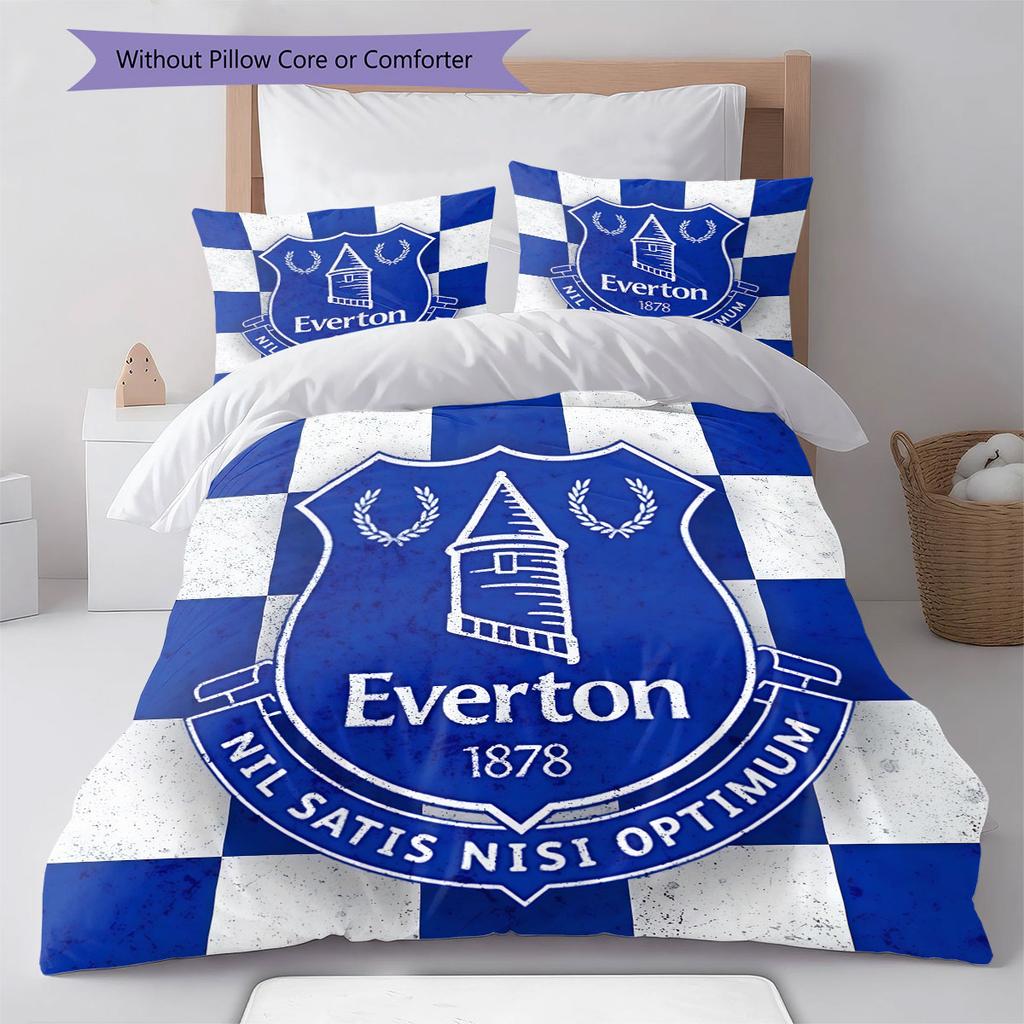 Everton F.C Pattern Bedding,Quilt Set Quilt Cover Pillowcase Home Birthday Gift(1 * duvet cover + 2 * pillowcase, without core)