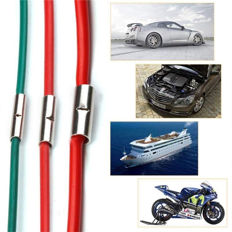 300Pcs NonInsulated Butt Connectors Butt Terminals Electrical Wire Connectors Tinned Copper Crimp Splices Cable Ferrules