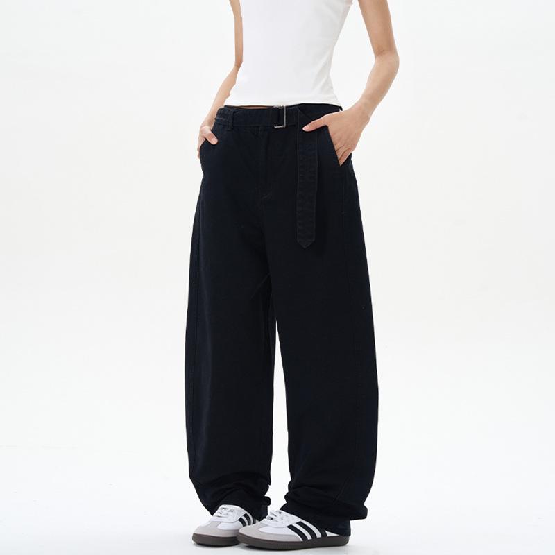 LKTM Unisex Wide-Leg Pure Cotton Stone Wash Casual Pants