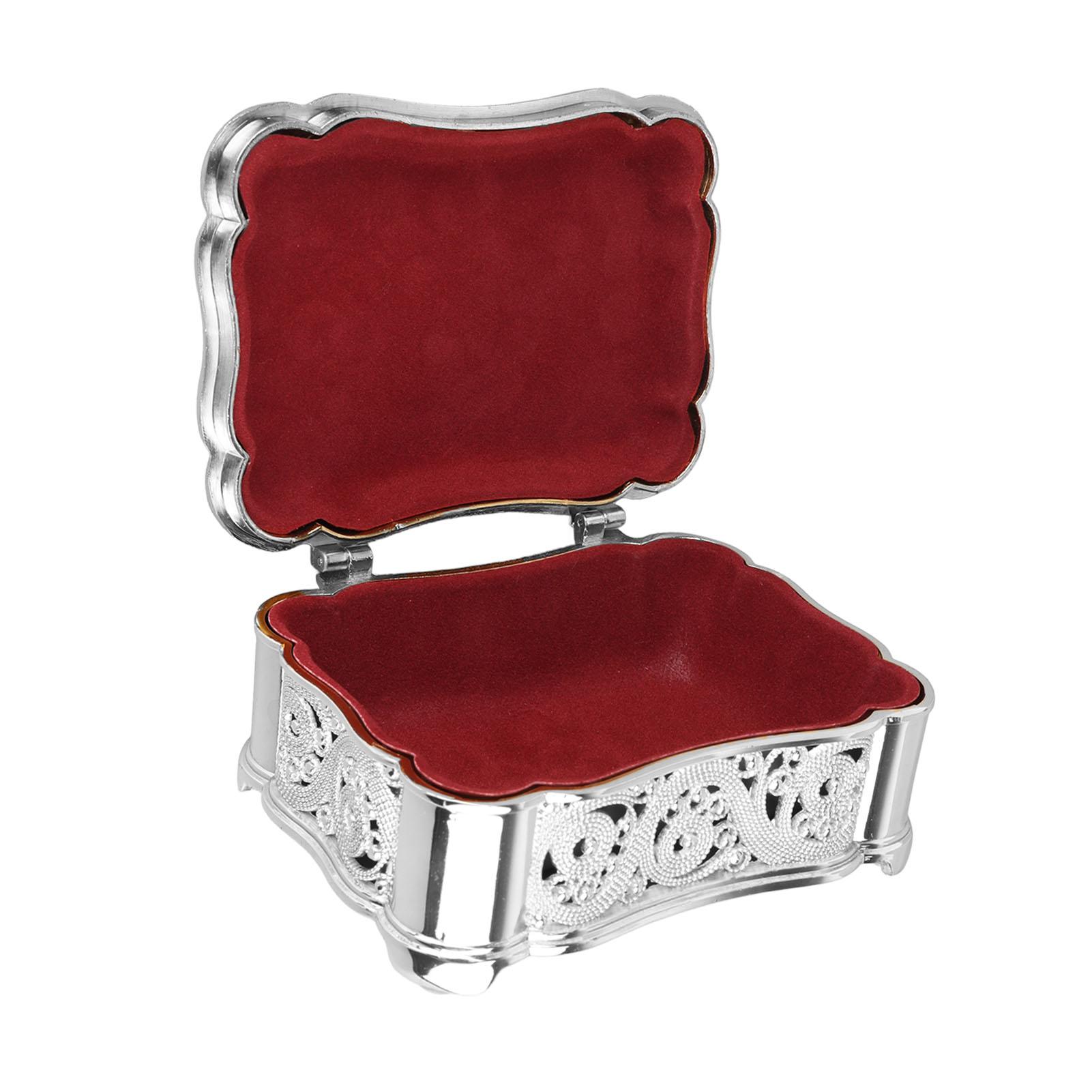 

Metal Jewelry Storage Box Vintage Alloy Small Treasure Chest Case Trinket for Ear s Necklace Bracelet