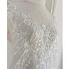 European Style Beaded Sequins Lace Patch White Wedding Dress Applique  Front Chest