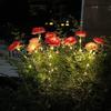 7-Head Solar Powered Snow Lotus Flower Lights Waterproof Auto On Feature For Garden Patio Yard Outdoor Decoration