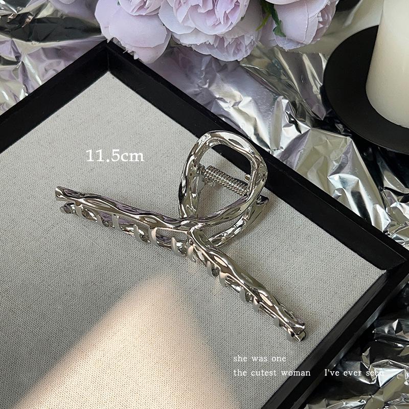 2024 Silver Shark Clip for Women - Large Metal Grip Hair Accessory