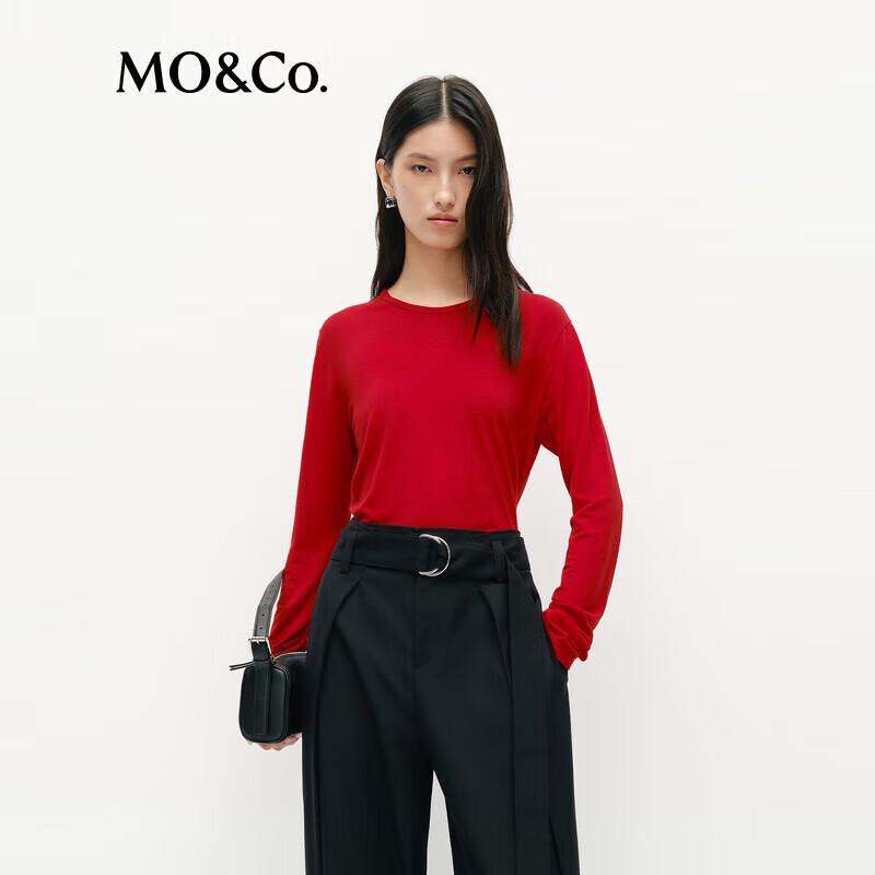 MO&Co. Slim-Fit Tencel Wool Blend Long-Sleeve T-Shirt