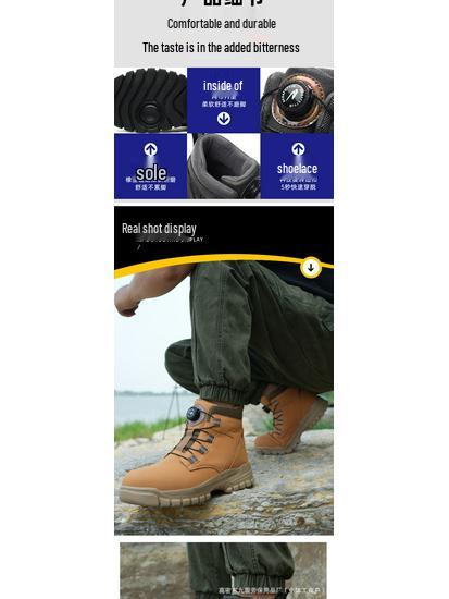 Durable Steel Toe Work Shoes: Wear-Resistant, Water-Repellent Microfiber Leather, Anti-Smash & Puncture, Comfortable for Long Standing.