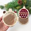 Wooden Christmas Cross Stitch Pendants, 3D Embroidery Ornament DIY Crafts, Festive Tree Decorations  Ribbon and Thread, Artistic Needlework Supplies