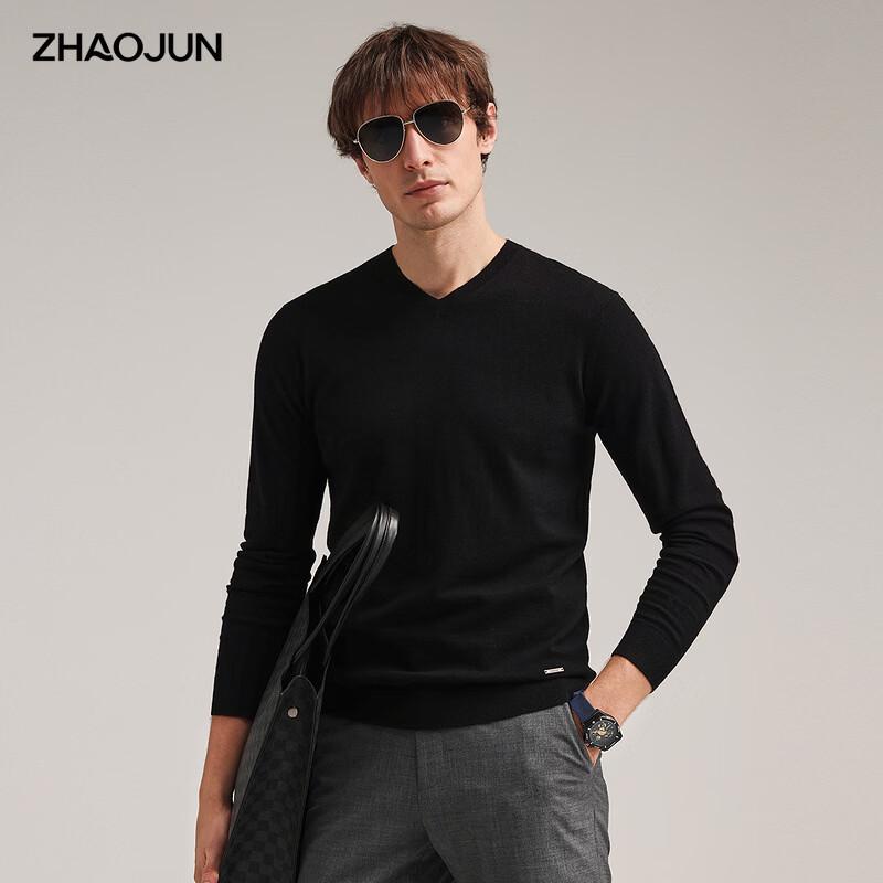Men's 100% Wool V-Neck Thin Knit Sweater