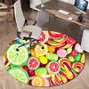 1Pc food theme Printed circular carpet, home door mat, outdoor travel protection carpet A5