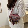 Love Shape Fringe Shoulder Bag Tassel Bohemian Messenger Bag Ethnic Style Crossbody Bags  Travel