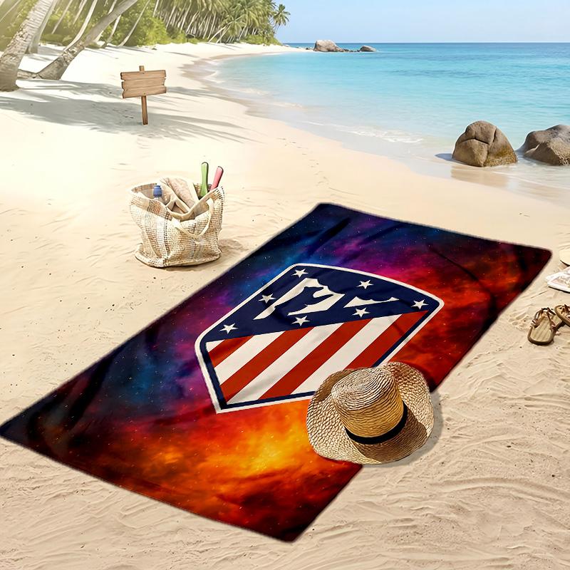 Asciugamano da Spiaggia Stampato Atlético Madrid Asciugamano Morbido ad Asciugatura Rapida Coperta da Spiaggia Rettangolare Grande Portatile per Viaggio Piscina