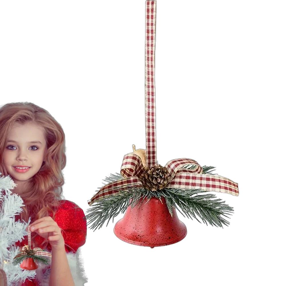 Christmas Bell Ornaments Festive Ornament With Bow And Pine Needles Christmas Party Bells For Party Gathering Porch Winter