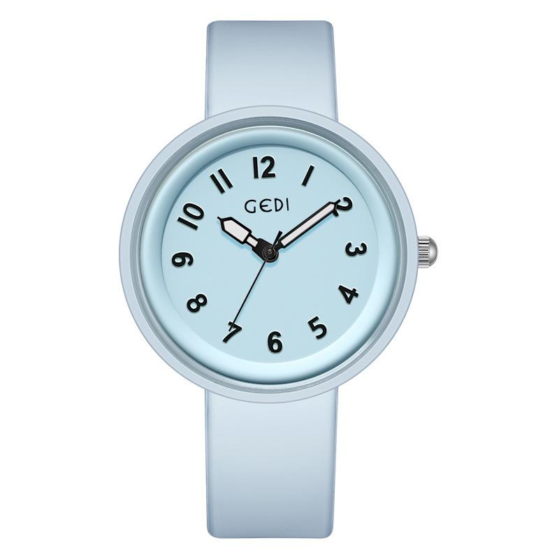 Einfache und hochwertige Silikonuhr, Bonbonfarbe, Kleine und frische Schüleruhr, Wasserdichte Jelly-Uhr.