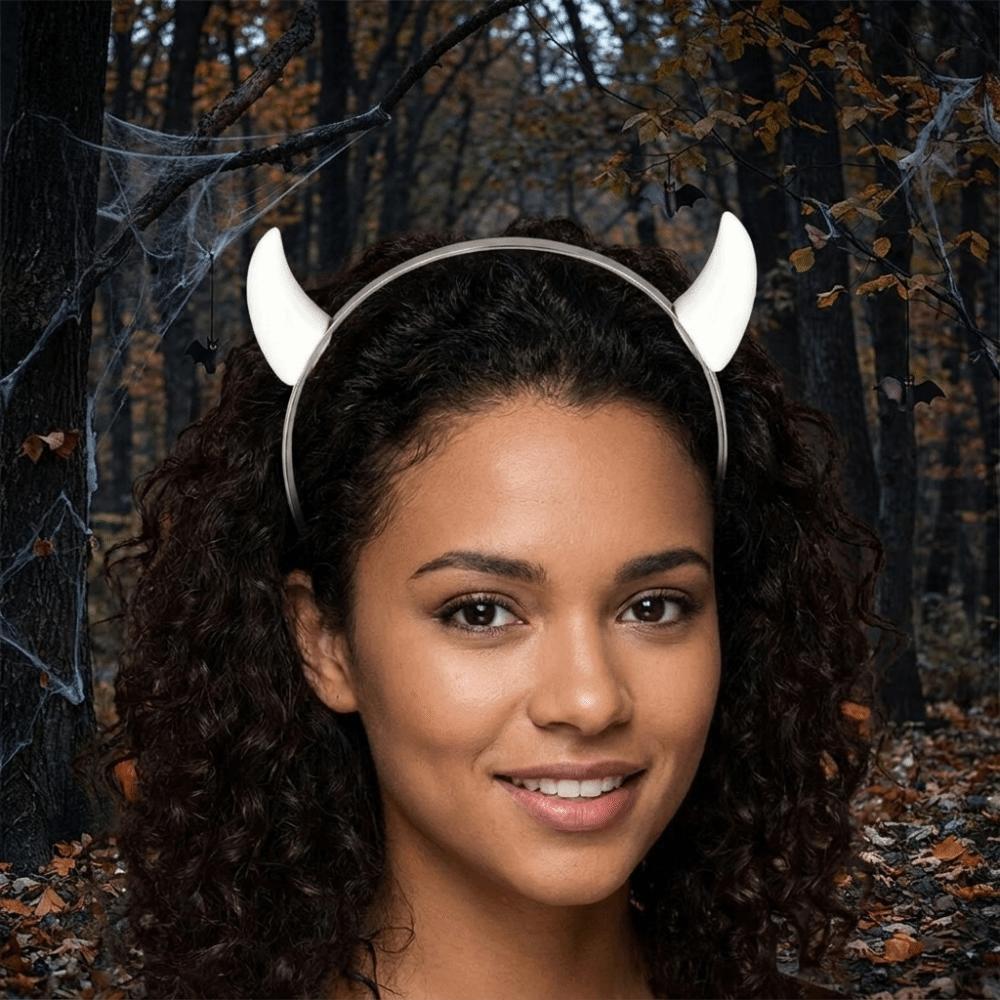 Animal Devil Horn Hairband Glossy Anime Headband Gothic Ox Horn Hair Clips Anime Expo