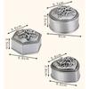 Vintage Antique Tin Rose Embossed Mini Jewelry Box Zinc Alloy Velvet Lined Ring Earring Trinket Storage Case Wedding Gift