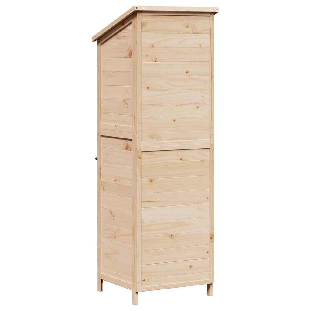 Garden Shed Natural 59.5 x 56 x 176.5 cm Solid Spruce Wood