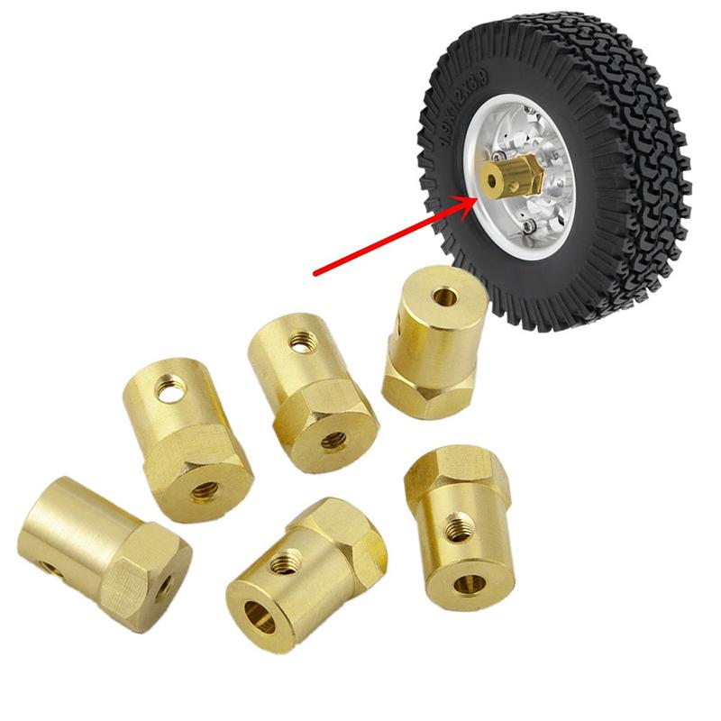 1Pc Wheel Hex Coupling Coupler With Screws Brass Sleeve Adapter Tire Connector 3/4/5/6/7/8Mm For Rc Boat Car Spare Parts