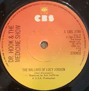 7inch Record DR. HOOK & THE MEDICINE SHOW - The Ballard Of Lucy Jordon SCBS2780 CBS 1975 UK Rock Used