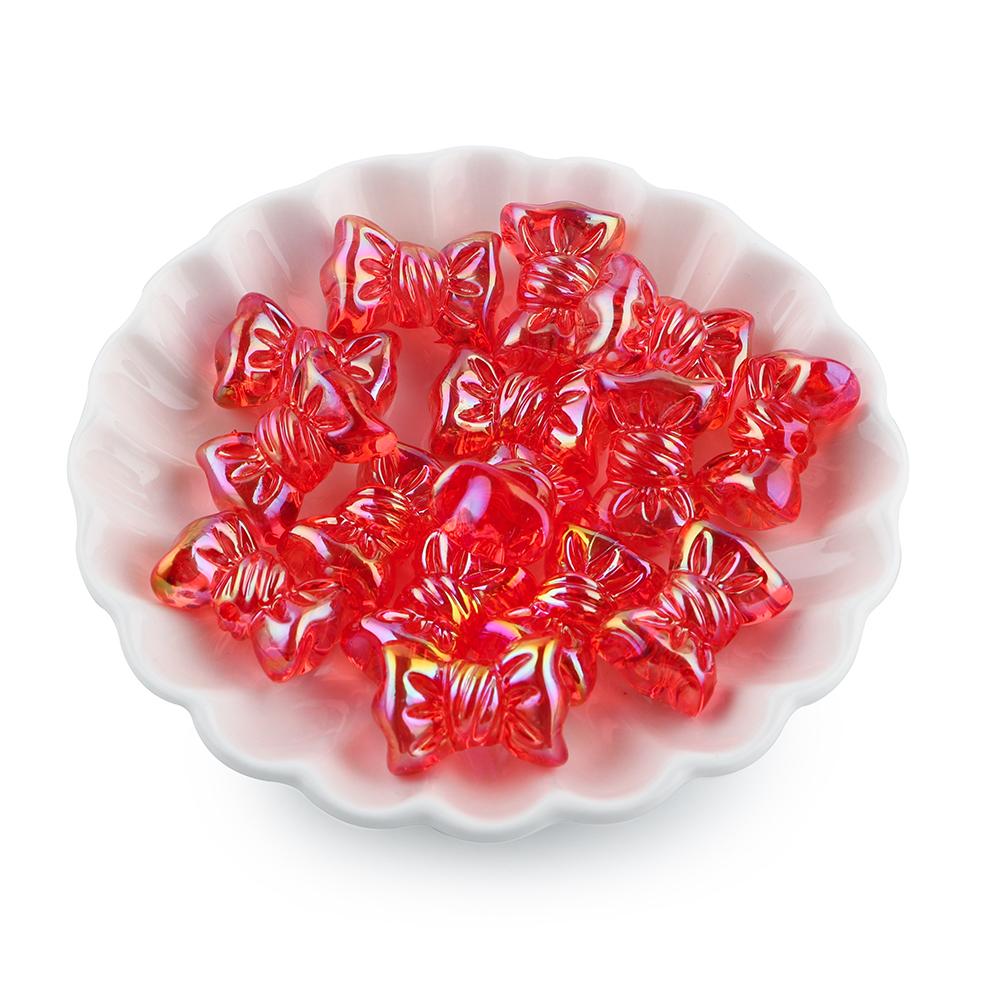 

23MM 30Pcs/Lot Transparent Bow Acrylic Beads For Jewelry Making DIY Handmade Bracelets Accessories 30pcs
