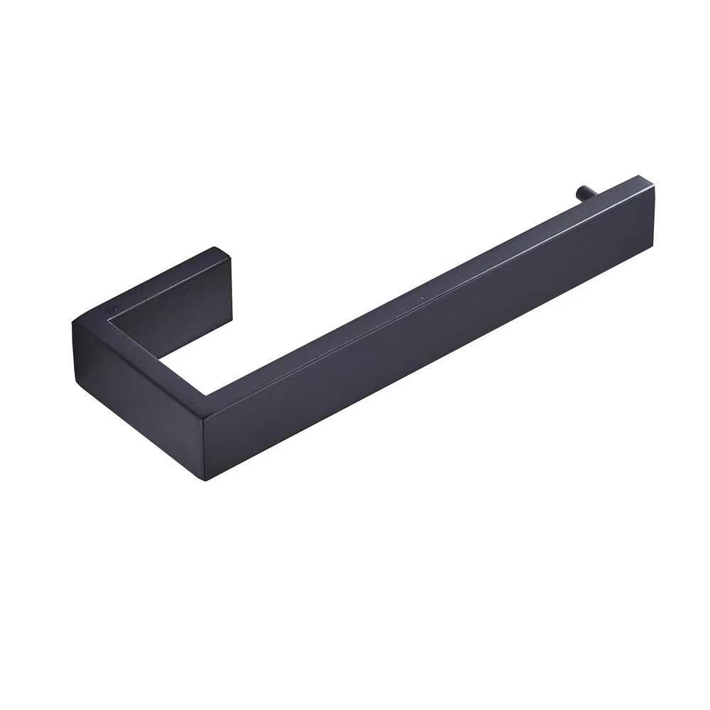 Stainless Steel Black Towel Rack Set - Bathroom Towel Bar & Shelf Accessories