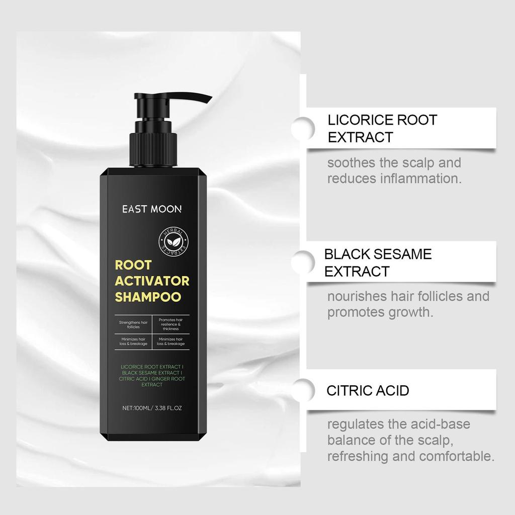 East Moon Men Care Shampoo Cleanses the scalp nourishes hair follicles activates roots