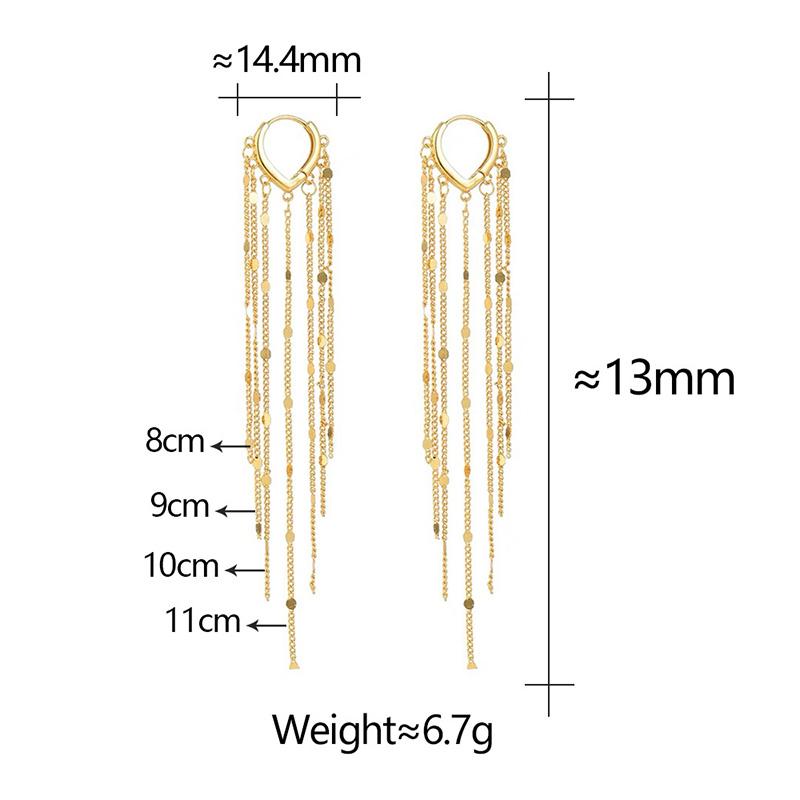 PONYKISS Sterling Silber Kette Quasten Anhänger Creolen für Damen Minimalistisch Geometrisch Fein Trendige Accessoires
