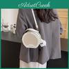 Chic Medium-sized Womens Round Bag With Inner Phone Pocket In Coffee Brown
