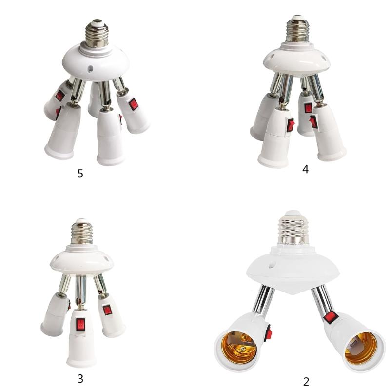 360 Grad verstellbarer 2/3/4/5 in 1 E27 Splitter Steckdosenadapter E27 Standard LED-Birnen verstellbar für Büroflur