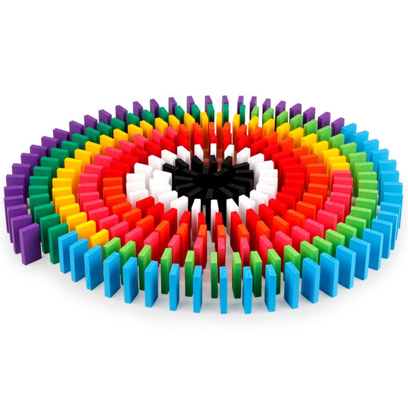 Wooden 12-Color 120-Piece Educational Dominoes for Infants and Toddlers