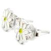 Les Trésors De Lily [I3934] - White Yellow 'Daisy' Silver Earrings (rhodium-plated) - 8 Mm