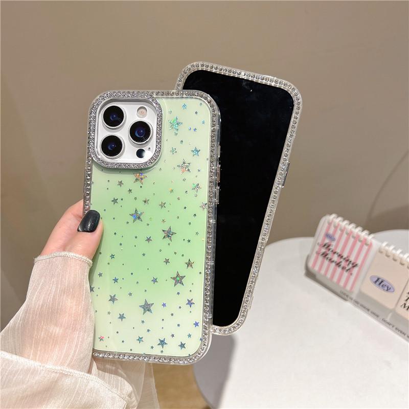 Double-Sided Gradient Star Diamond Phone Case for iPhone 16/17 Pro Max