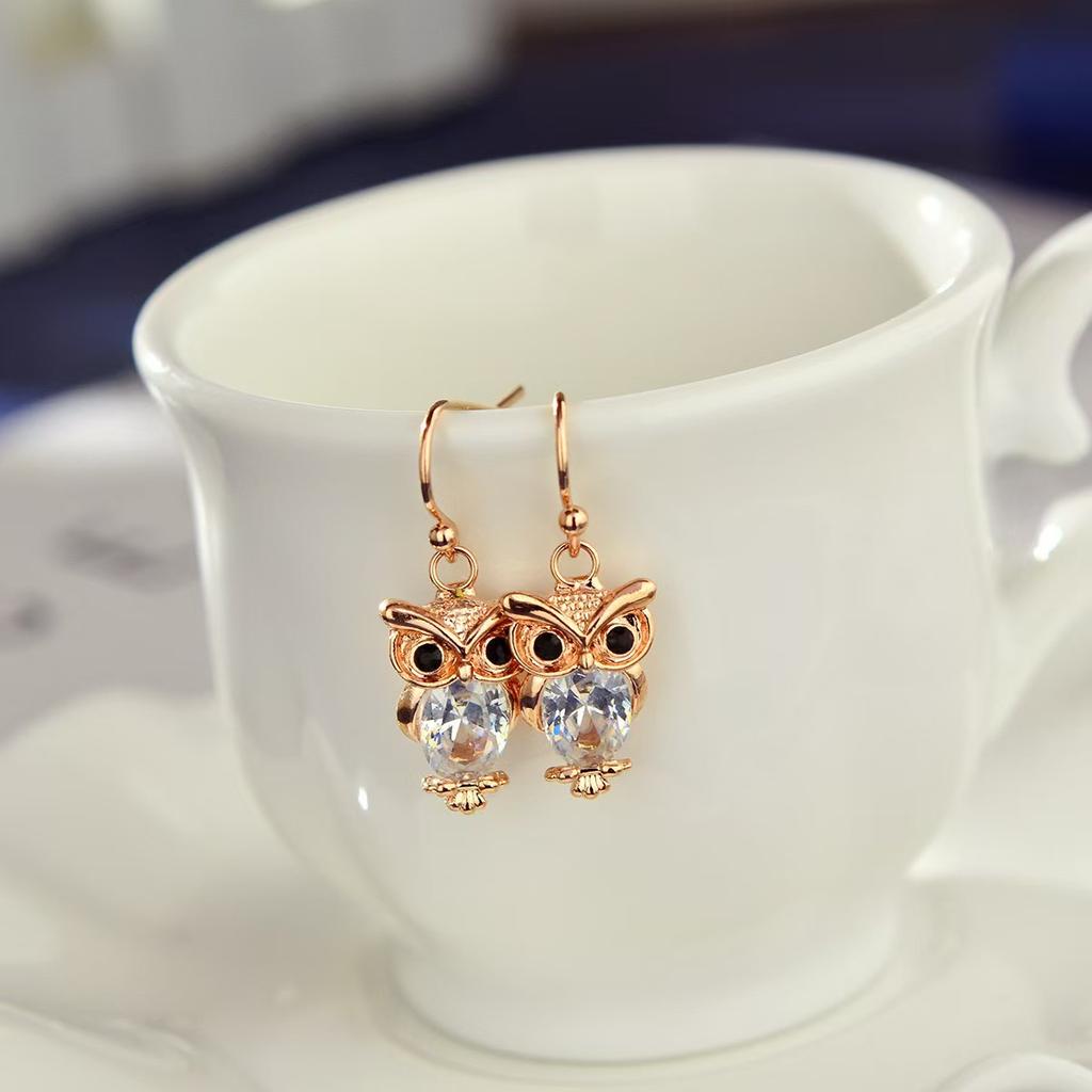 Yunjin Women's Animal Series Earrings Earrings Small Fresh Owl Earrings Jewelry