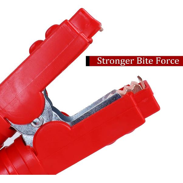 Pure Copper 1500A Jumper Cable Clamp,Heavy Duty, Replacement, Ulated Handle, Durable For Truck Car Batteries (Black + Red) 2PCS