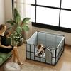 Steel Dog Whelping Box with Washable Whelping Pad, Wind-Resistant Cloth, for Small, Medium Dogs, 102 x 102 x 60cm