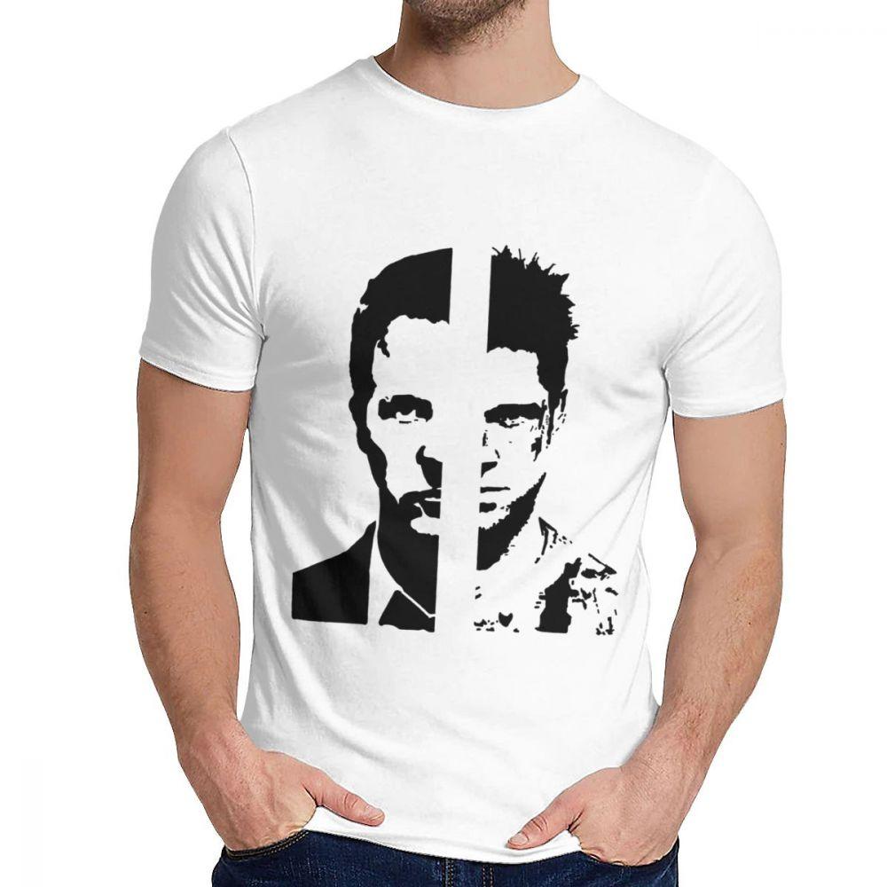 Fight Club The Two Faces Of Tyler Durden Tee Shirt Crewneck Fashion For Male Great S6XL Plus Size T Shirt