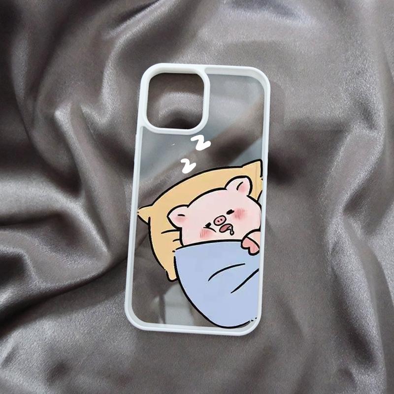 Cute Pink Pig Cartoon Couple Phone Case for IPhone 16 14 15 11 13 12 Pro Max Mini for IPhone X XS XR 7 8 Plus SE Clear Covers