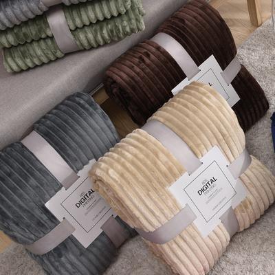 Solid Color Mink Velvet Drawstring Blanket Flannel Blanket Thickened Yoga Blanket Blanket Extra Thick Warm Striped Blanket