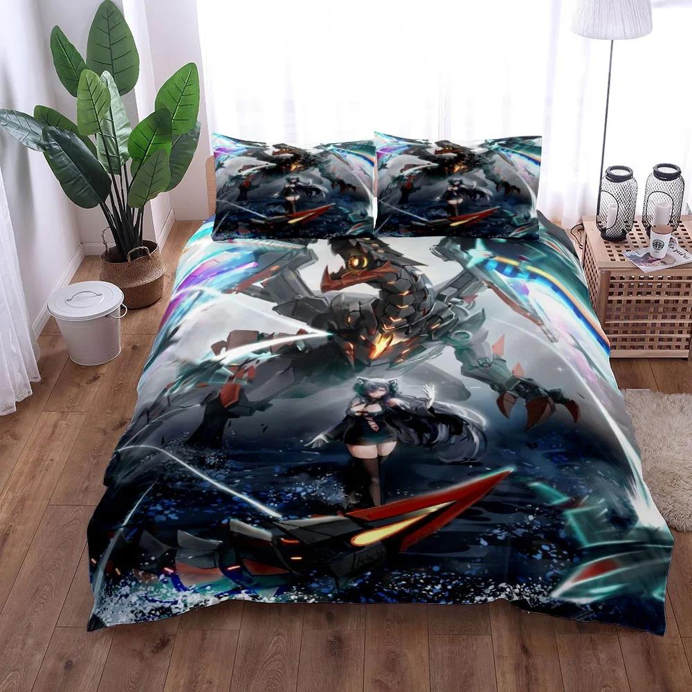 Súprava obliečok na paplón Azur Lane Veľkosť King Queen Dvojlôžko Plná Dvojlôžko Jednolôžko Súprava posteľnej bielizne