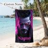 Cyberpunk Custom Name Printed Beach Towel Personalized Soft Towel For Swimming Beach Travel