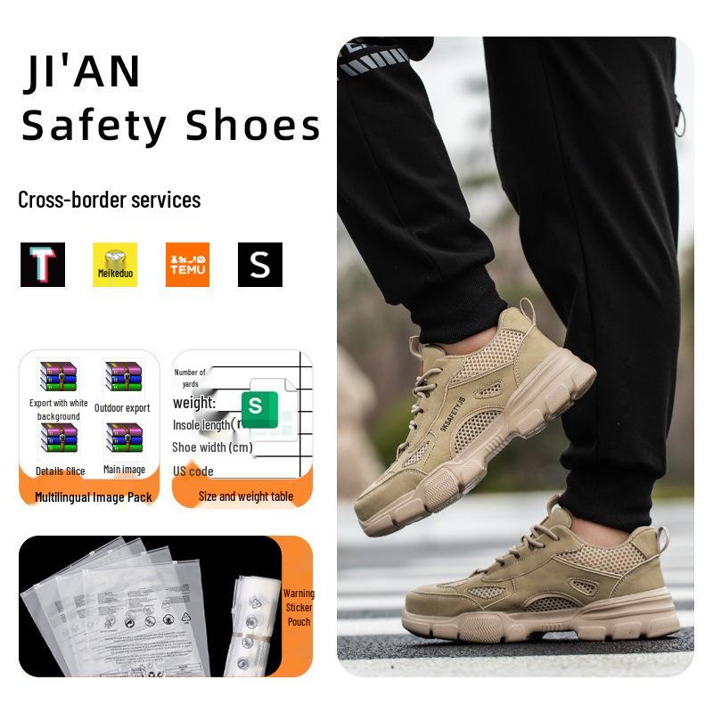 Breathable Fly-Knit Steel Toe Safety Shoes - Durable, Anti-Slip, and Comfortable for Long Hours