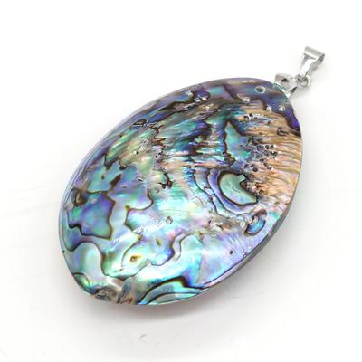 Natürliche Abalone-Muschel, Perlmutt-Anhänger, modische Eierform, Muschel-Anhänger für Schmuckherstellung, DIY, Unisex, Halskette, Zubehör, handgefertigtes Kunsthandwerk