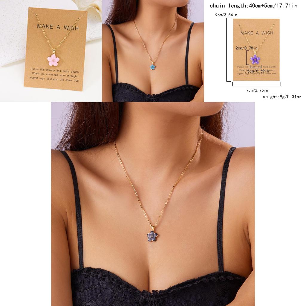 Trendy Spring Flower Necklace For Women With Alloy Pendant And Casual Style