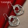 Exquisite 925 Sterling Silver Frosted Round Earrings for Women, Fashionable Engagement Accessories, Charming Jewelry