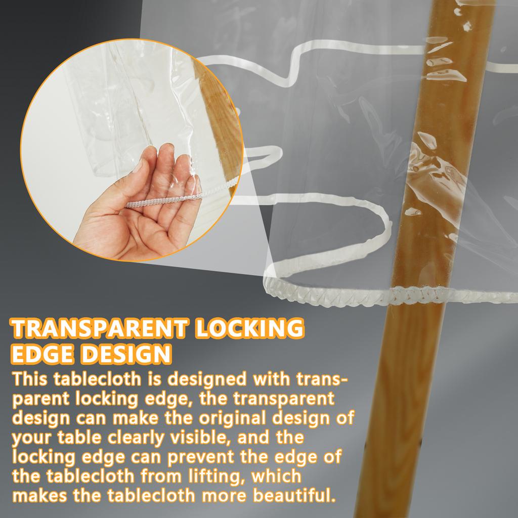 PVC Transparent Tablecloth Protector Waterproof Plastic Stain Resistant Table Protector Oil Proof Clear Heat-Resistant