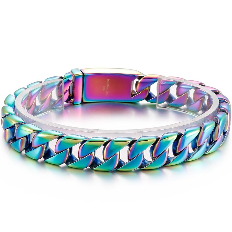 Bracciale Lusso Colore Oro Uomo Amicizia Braccialetti & Bangles da Uomo in Metallo Acciaio Inossidabile su Mano Gioielli Regali per Fidanzato