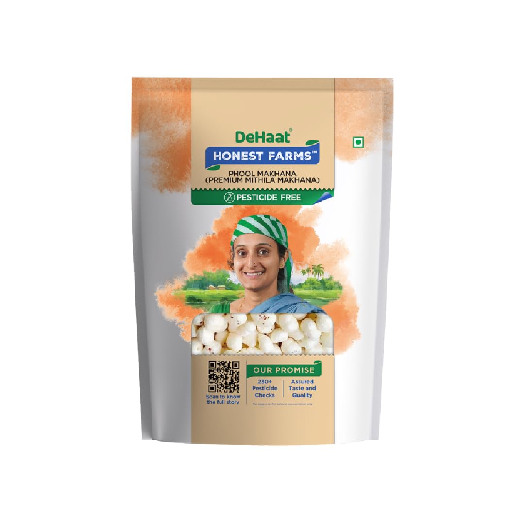 DeHaat Honest Farms Pesticide Free Makhana (Premium Mithila Makhana) 100 Gms