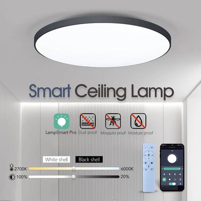 Akıllı Led Tavan Lambası 36W 50W 220V Kısılabilir Modern Led Tavan Işıkları APP Uzaktan Kumanda ile Yatak Odası Oturma Odası İçin