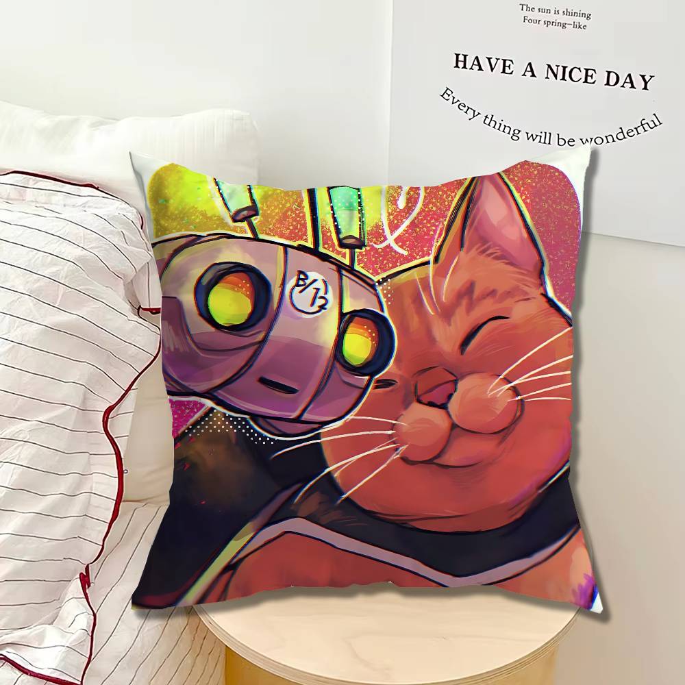 Game Orange Stray cat Single Throw Pillow Case Cover Sofa Cushion Home Room Decor